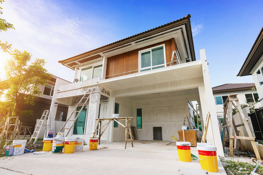 Renovation in progress showing structural expansion work